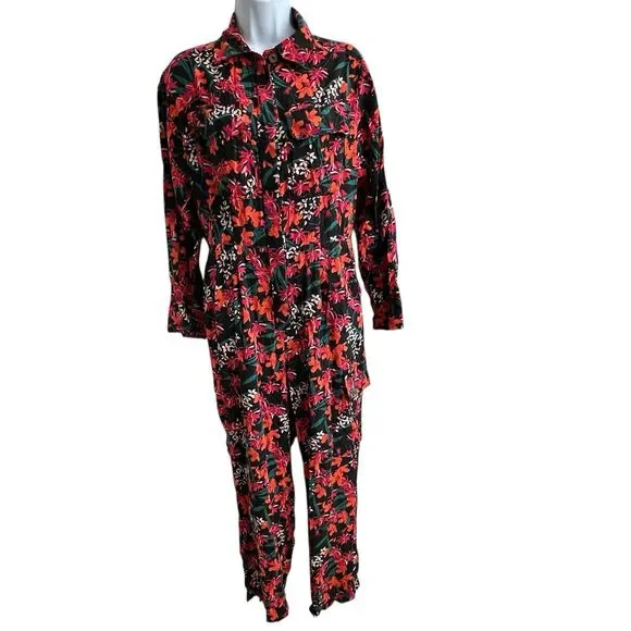 Kitri Jules Floral Adana Printed Boilersuit Jumpsuit Sz 4 - Picture 2 of 10